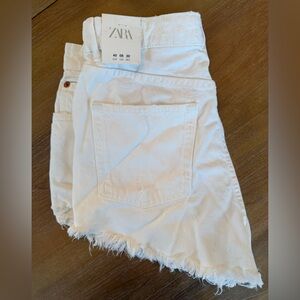 Zara White Denim Shorts